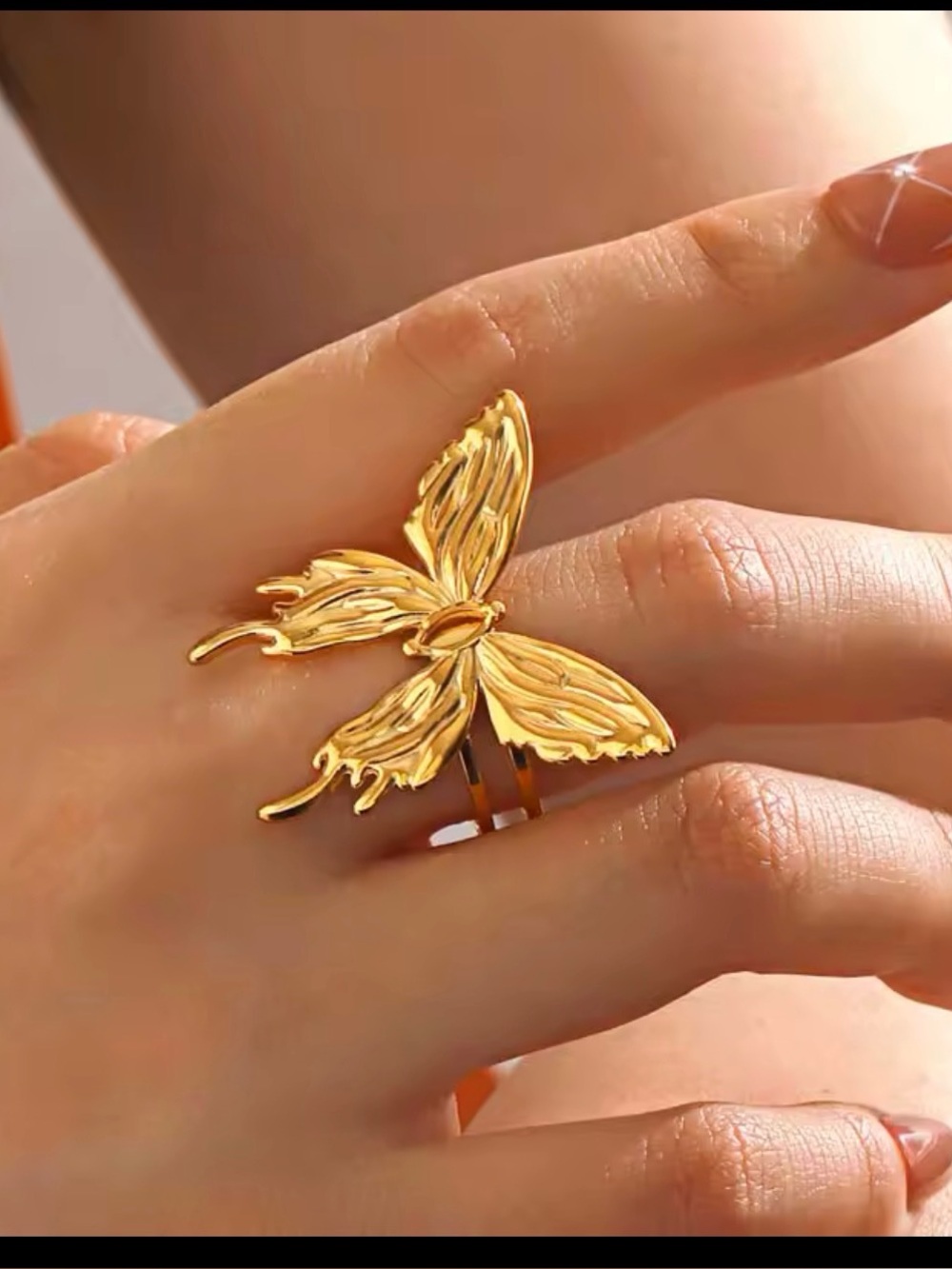 18kGold plated Butterfly Statement Ring for Women